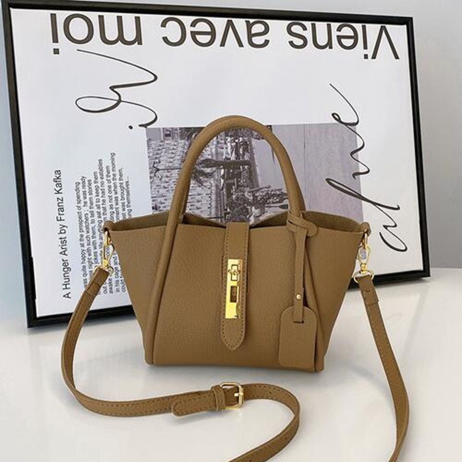 Handbags Trendsi Bags Under $100 - Online Only! | Contrast Pu Leather Crossbody Bag Camel