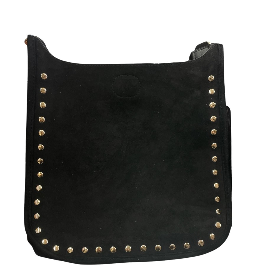 Handbags AH!DORNED Vegan Crossbodys | Ahdorned Classic Vegan Suede Messenger W Studs