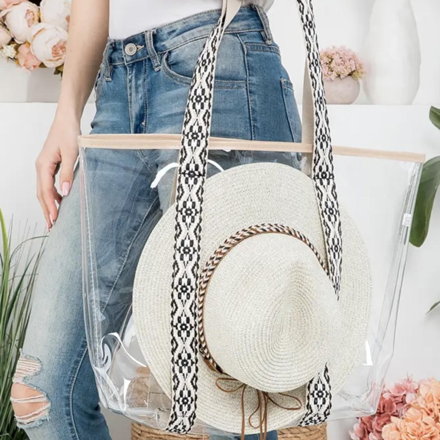 Handbags HANA Beach Bags | Hat Carrying Clear Tote Bag