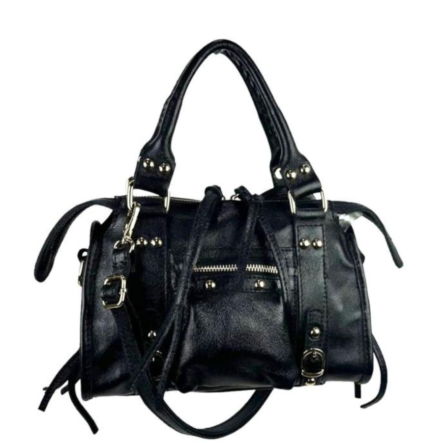 Handbags Chenson & Gorett Leather Crossbodys | Italian Leather Handbag With Shiny Effect