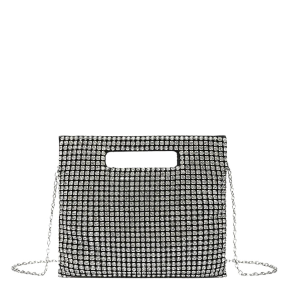 Handbags LIKE DREAMS Shop All Evening | Vivienne Rhinestone Multi Crossbody Clutch Black/Silver