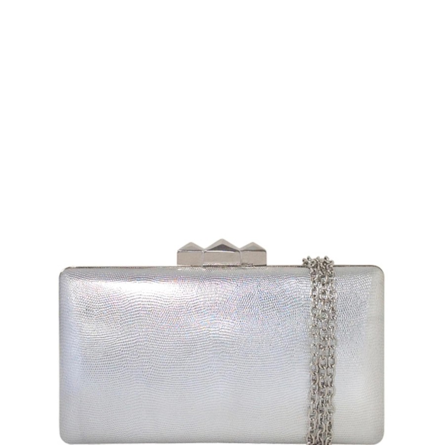 Handbags JNB Shop All Evening | Metallic Faux Leather Box Clutch