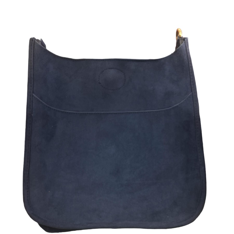 Handbags AH!DORNED Vegan Crossbodys | Ahdorned Classic Vegan Suede Messenger- Blue