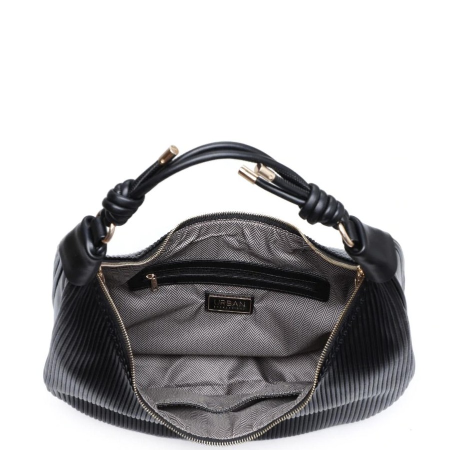 Handbags Urban Expressions Vegan Shoulder Bags | Ashely Hobo Black