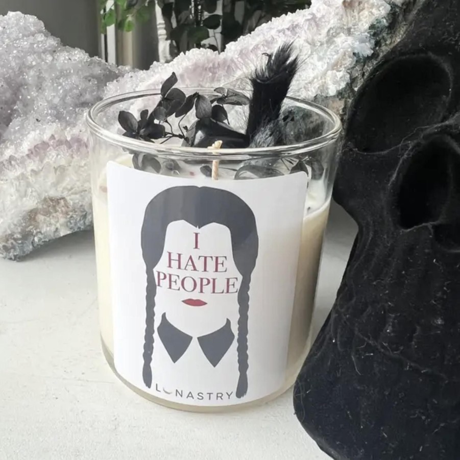 Home & Gifts Lunastry Horoscope Candles | Wednesday Addams I Hate People Candle