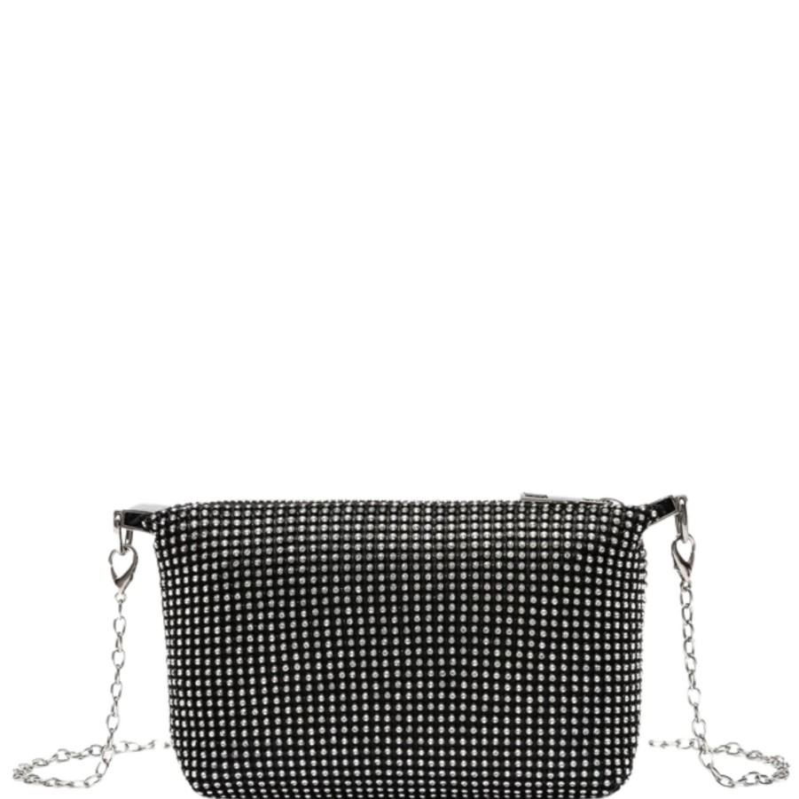 Handbags LIKE DREAMS Shop All Evening | Remy Rhinestone Multi Crossbody Clutch Black/Silver