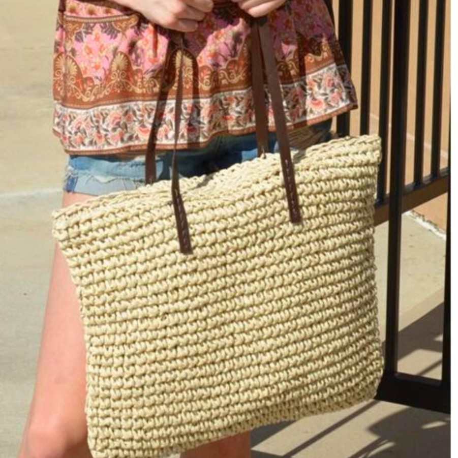 Handbags Esley Vegan Totes | Woven Large Capacity Beach Shoulder Bag