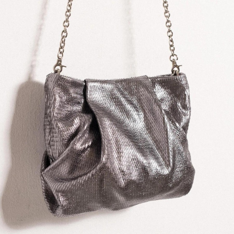 Handbags Daniella Lehavi Leather Crossbodys | Bali Mini Bag Gunmetal