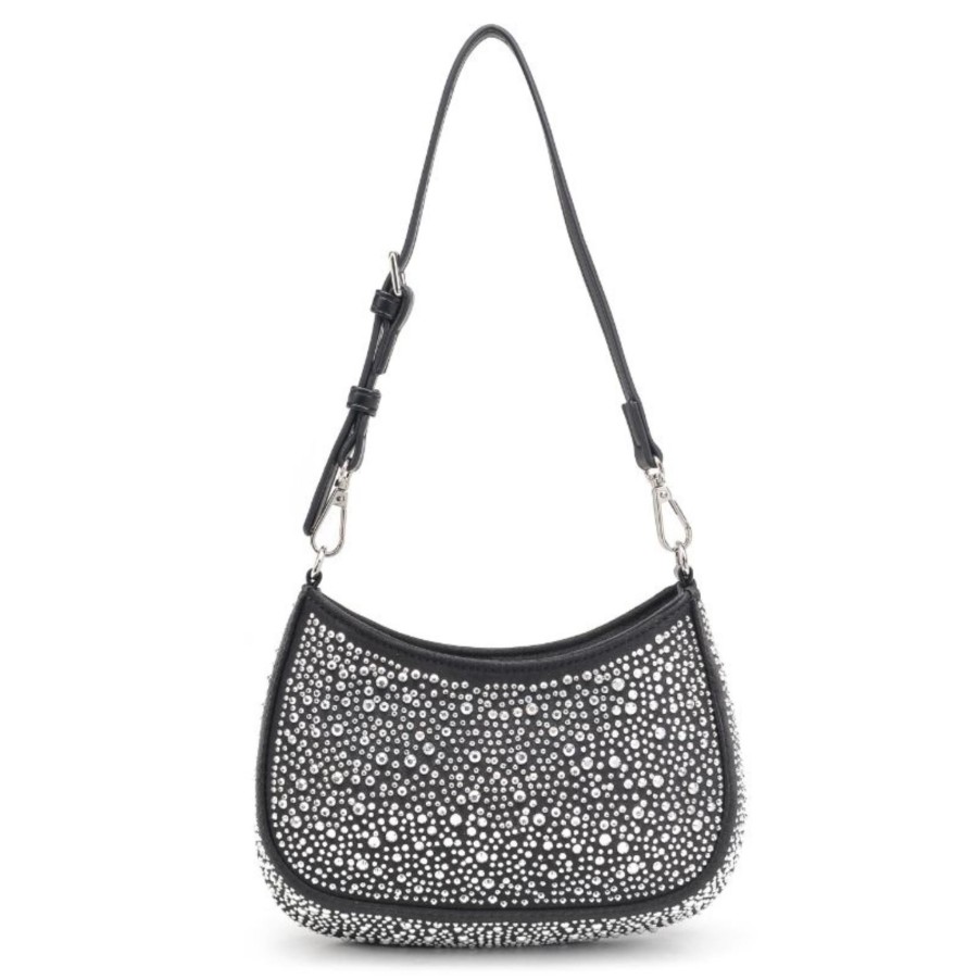 Handbags Urban Expressions Evening Shoulder Bags | Fantasia Evening Bag Black Silver