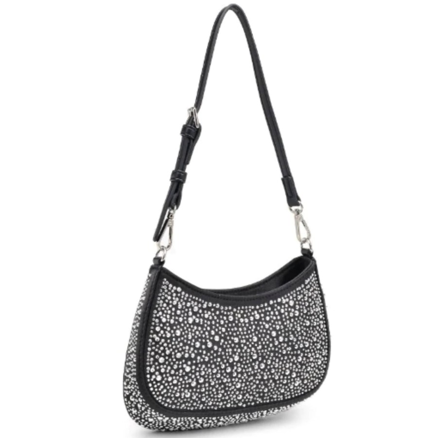 Handbags Urban Expressions Evening Shoulder Bags | Fantasia Evening Bag Black Silver