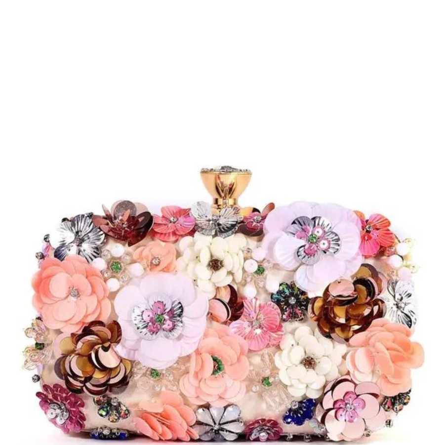 Handbags Peach accessories Shop All Evening | Floral Evening Clutch