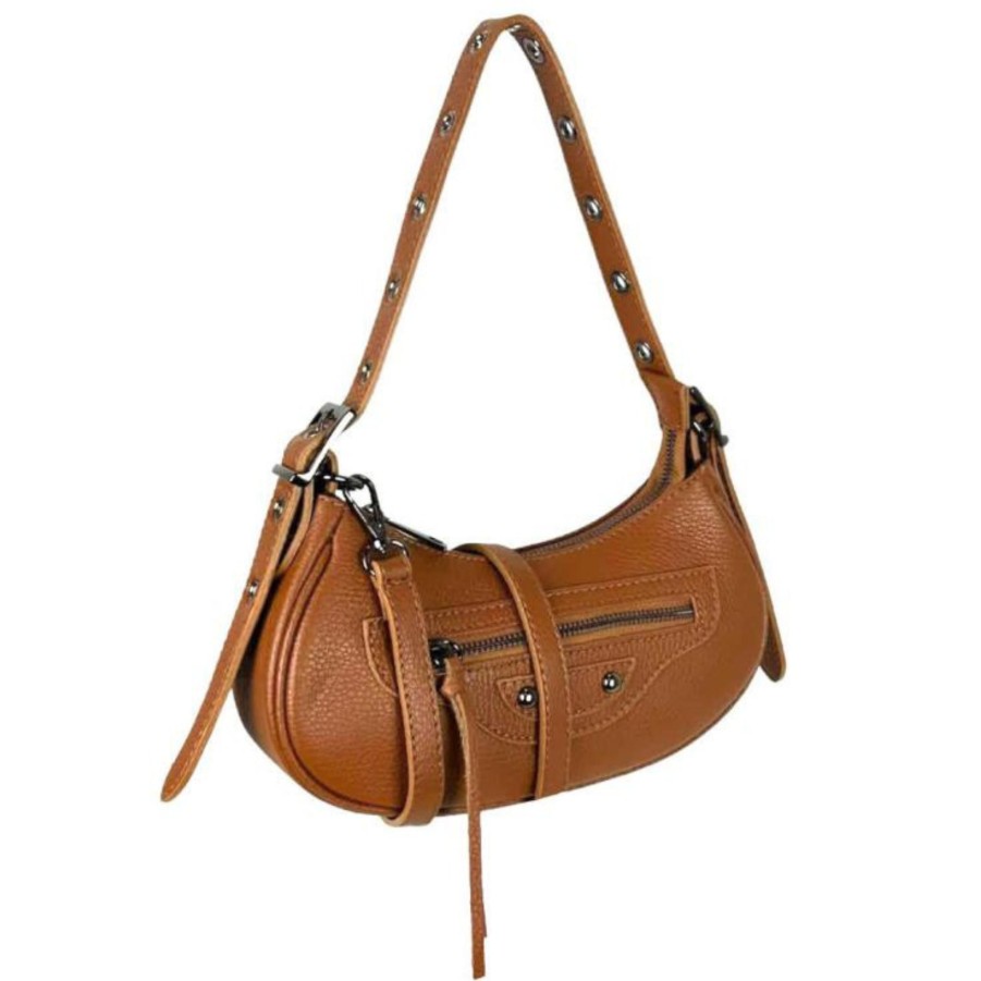 Handbags Chenson & Gorett Leather Shoulder Bags | Leather Shoulder Bag With Front Pocket