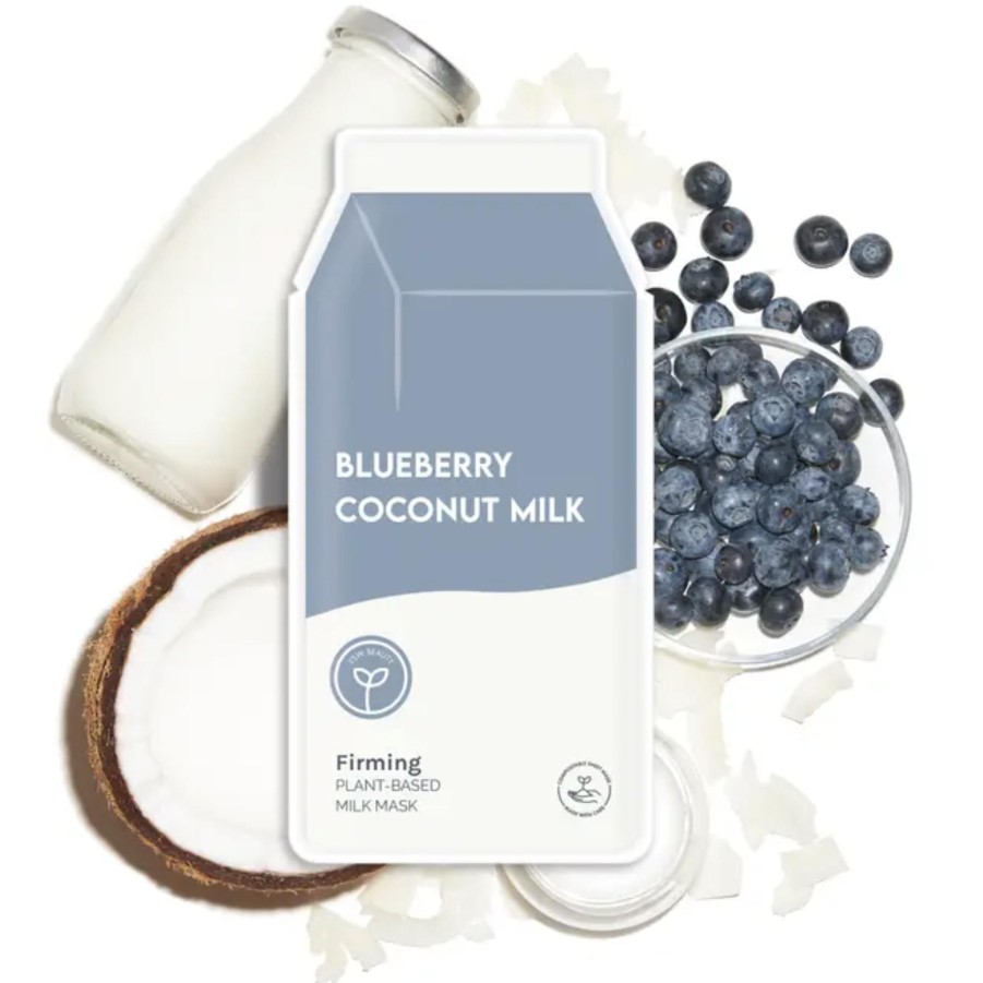 Home & Gifts ESW Beauty Beauty + Skincare | Blueberry Coconut Milk Firming Plant-Based Milk Sheet Mask