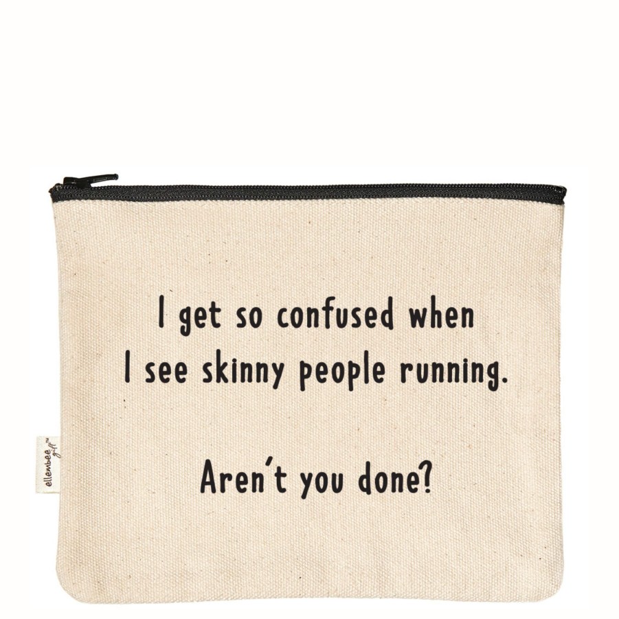 Accessories ellembee gift Funny Pouches & More | Skinny People Running - Aren'T You Done? Pouch