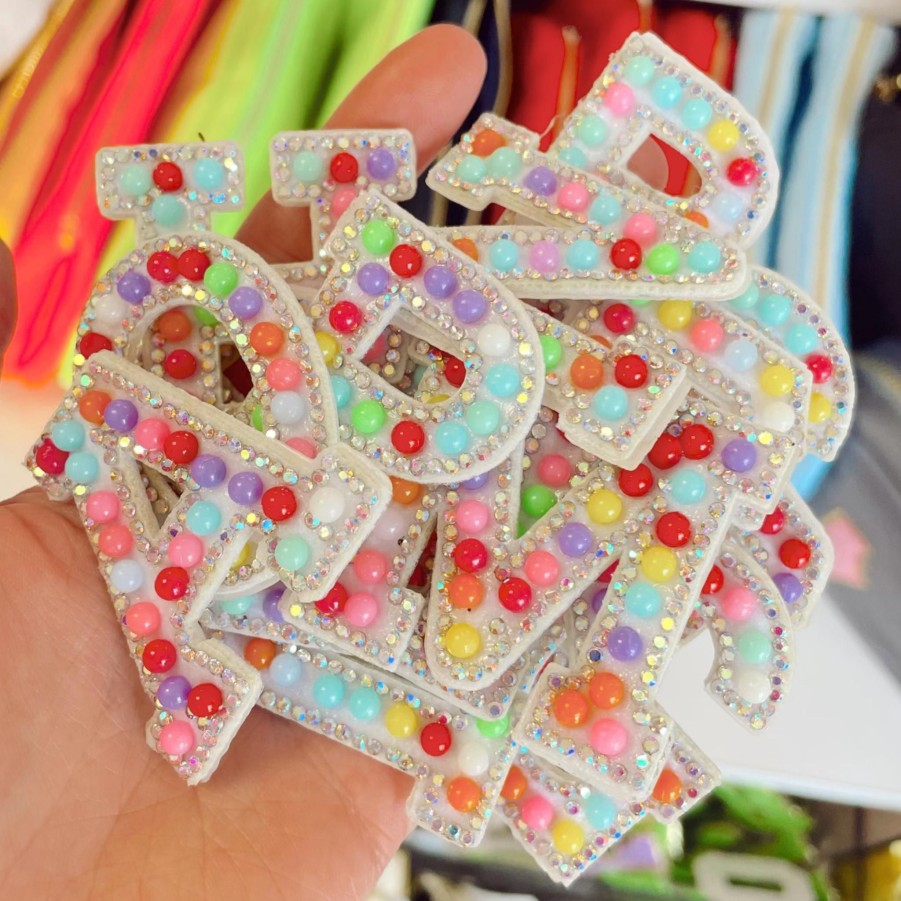 Accessories Lil Darlings Diy Pouches & Patches! | Initial Multicolor Sticker Patches