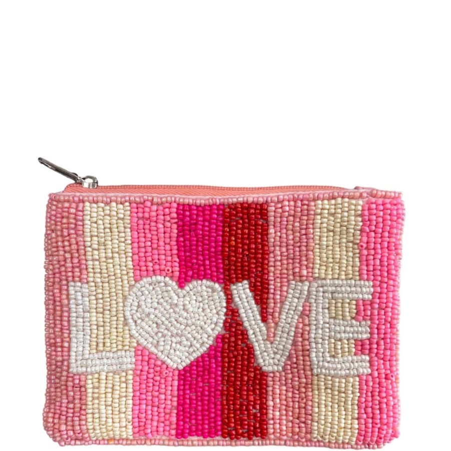 Accessories private label Coin Purses | Beaded Love Theme Coin Purse