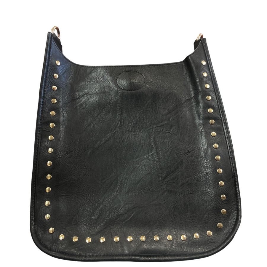 Handbags AH!DORNED Vegan Crossbodys | Ahdorned Distressed Classic Vegan Leather Messanger W Studs