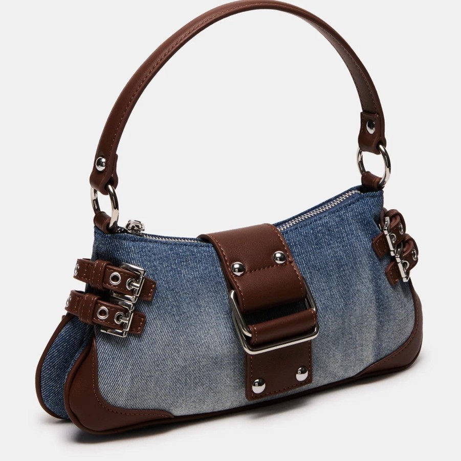 Handbags Steve Madden Vegan Shoulder Bags | Nico Shoulder Bag Denim