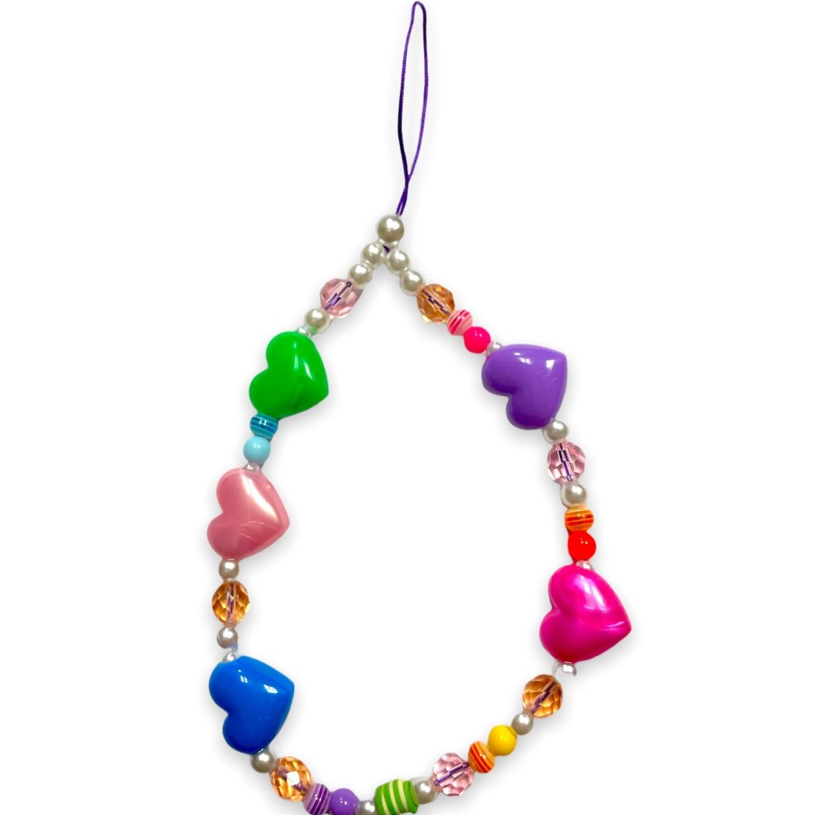 Phone Cases & Accessories Beadstein Phone Charms | Puffed Heart Pearl Phone Charm