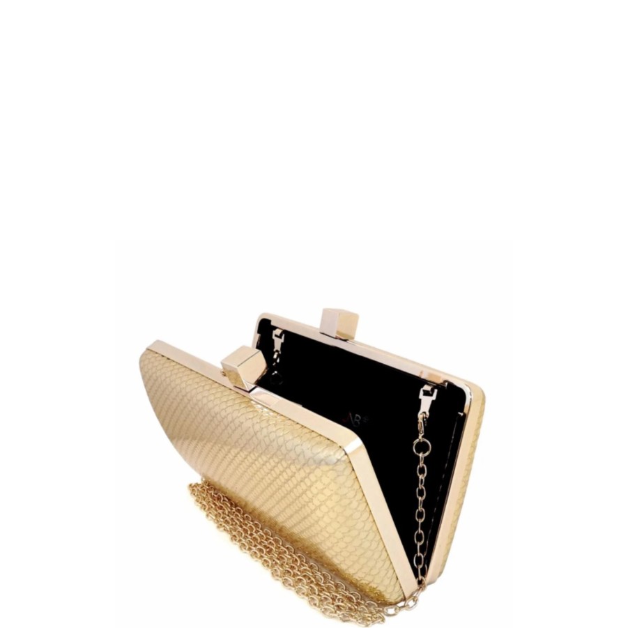 Handbags JNB Shop All Evening | Metallic Box Clutch With Dice