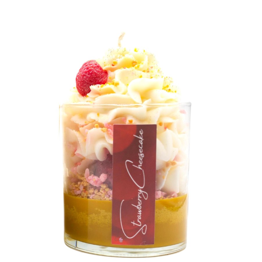 Home & Gifts The Candle Bakery Dessert Candles | Strawberry Cheesecake Cuppy Cake Candle