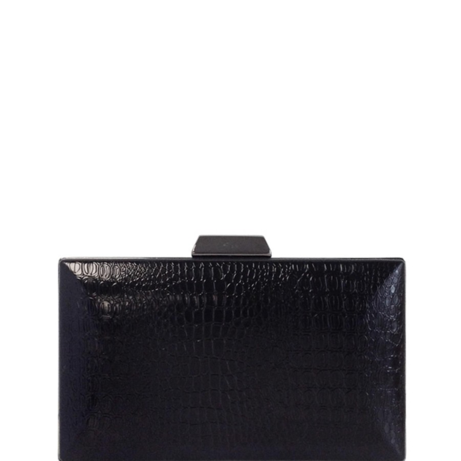 Handbags JNB Shop All Evening | Faux Alligator Embossed Metallic Box Clutch