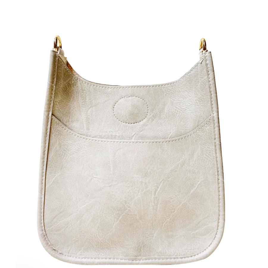 Handbags AH!DORNED Vegan Crossbodys | Ahdorned Mini Vegan Leather Messenger Cream