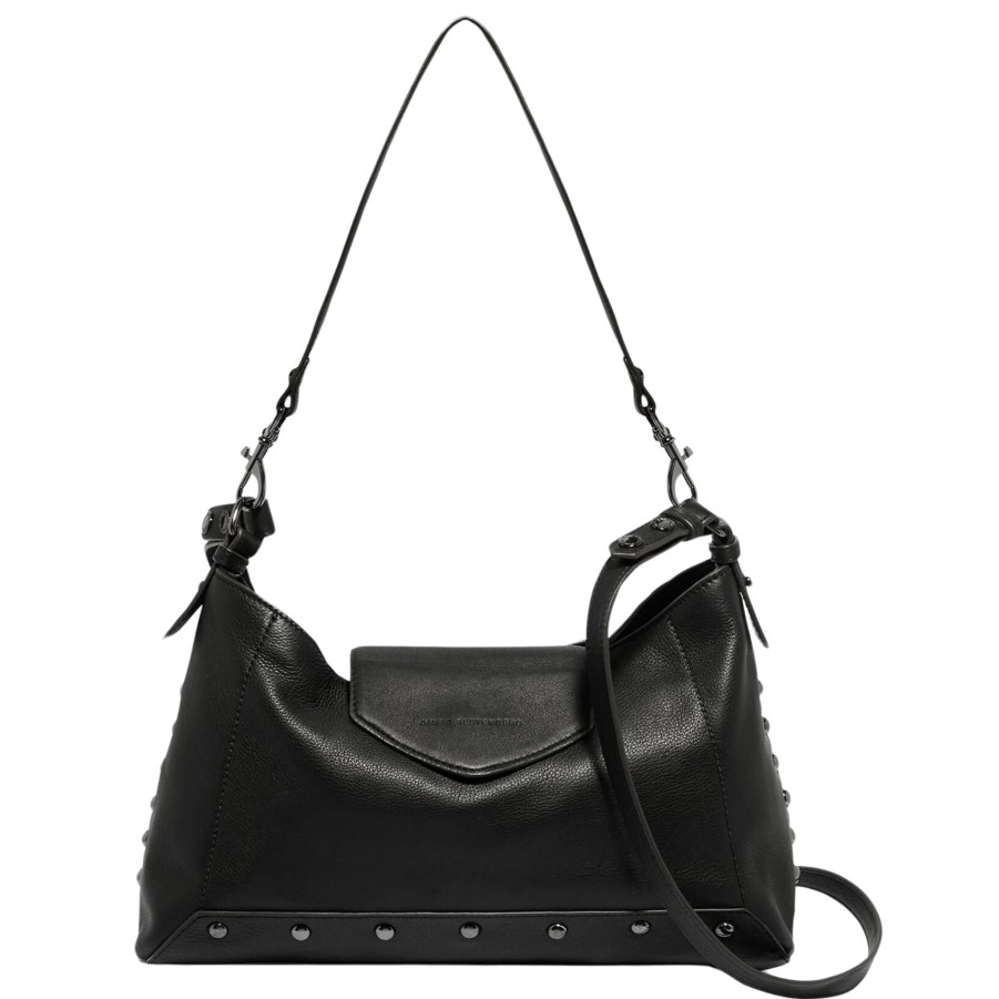 Handbags Aimee Kestenberg Leather Shoulder Bags | Hella Good Shoulder Bag Black With Gunmetal Hardware