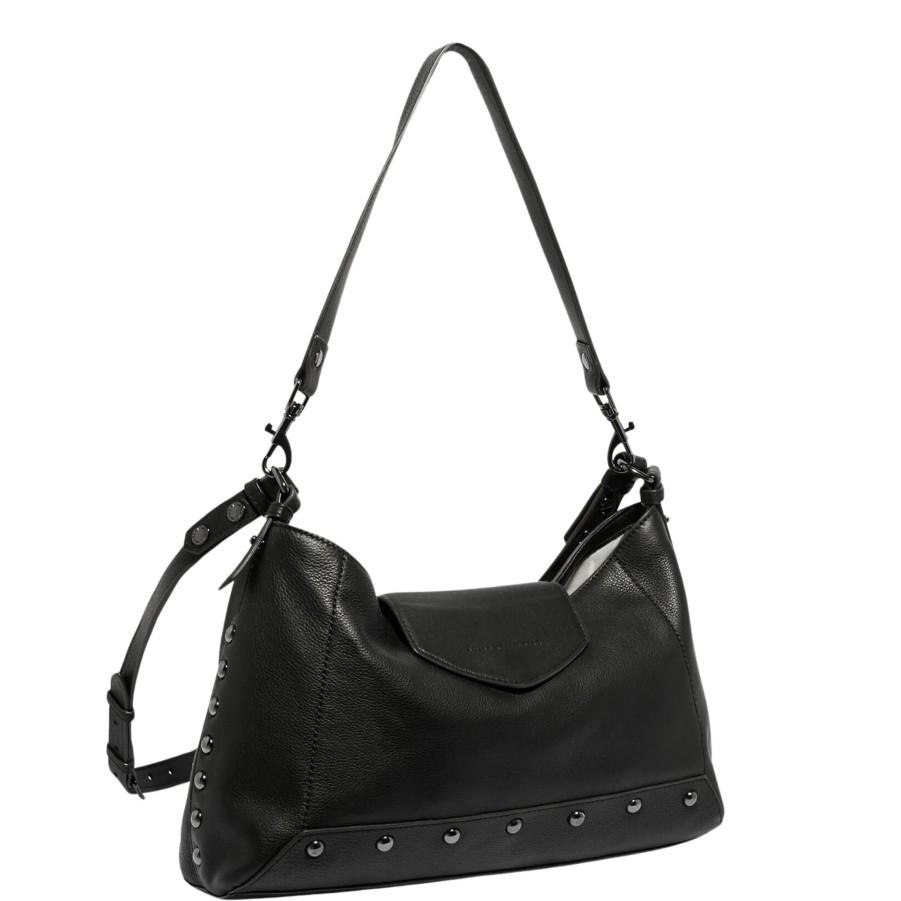 Handbags Aimee Kestenberg Leather Shoulder Bags | Hella Good Shoulder Bag Black With Gunmetal Hardware