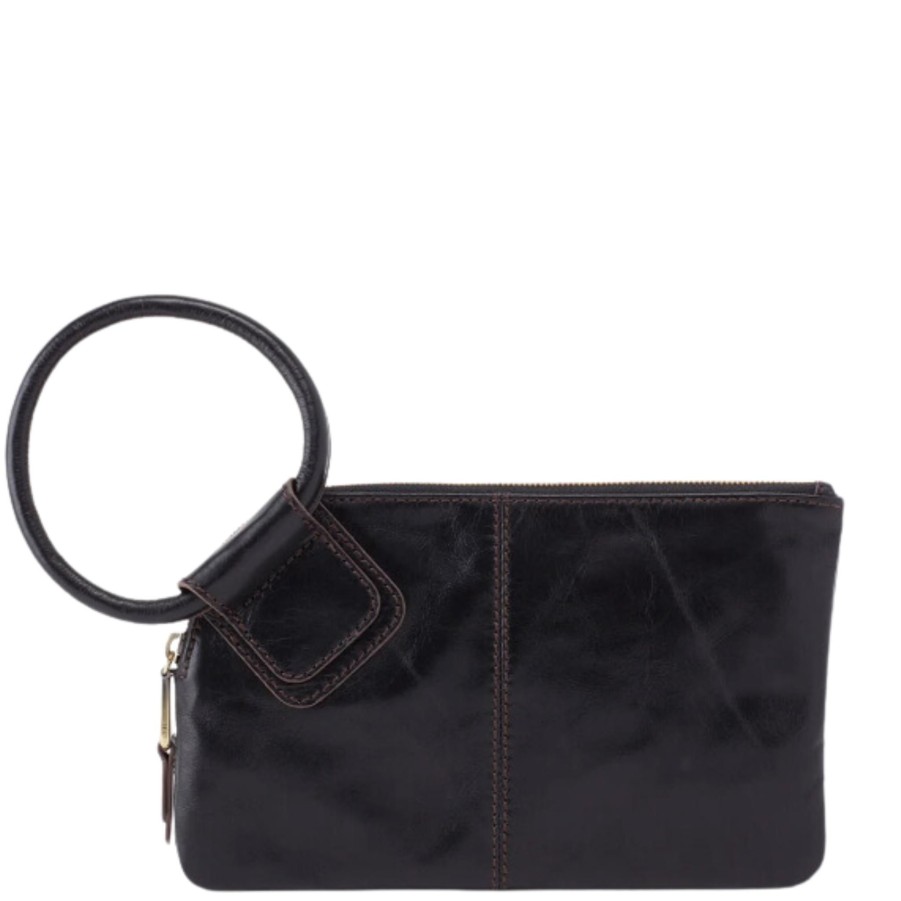 Handbags HOBO Shop All Evening | Sable Wristlet Black Polished Leather