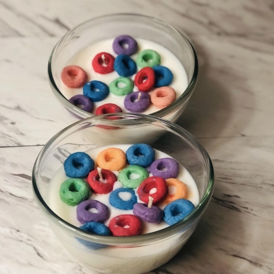 Home & Gifts Elsa's Sweet Tooth Candles LLC. Dessert Candles | Loops Cereal Bowl Candle