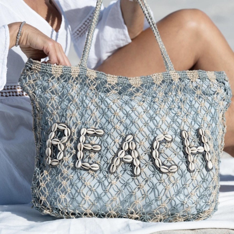 Handbags private label Beach Bags | Seashell Letter Straw Beach Bag