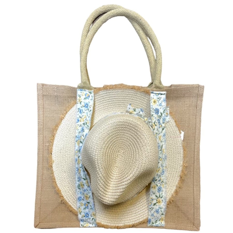 Handbags Sweet & Sunday Vegan Totes | Hat Carrying Burlap Tote